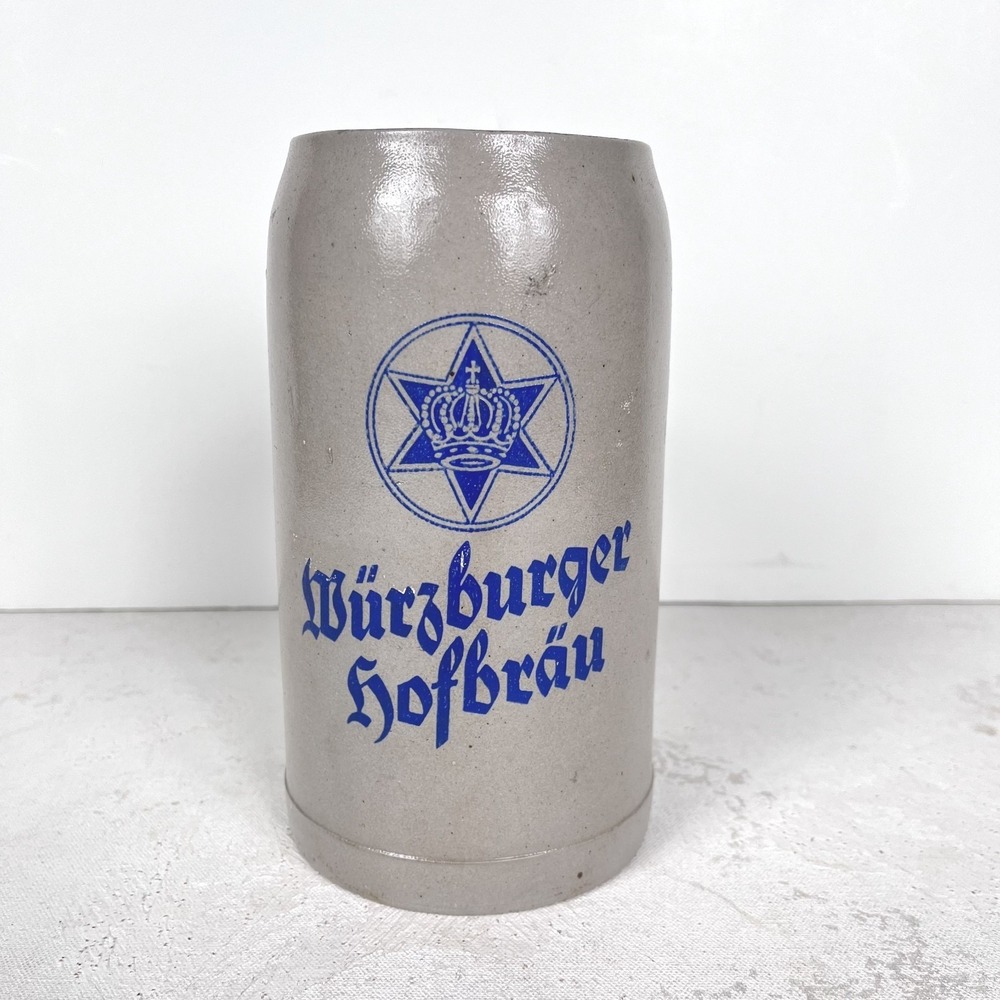 VTG Würzburger Hofbräu 1 Liter Beer Stein Heavy Duty Stoneware Handle Germany
